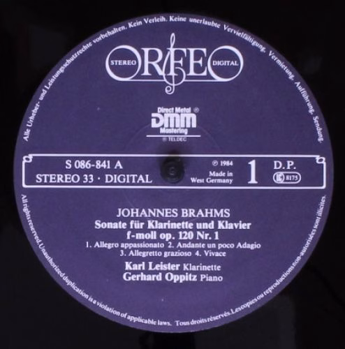Orfeo (2) S 086 841 A - Johannes Brahms, Karl Leister, Gerhard O - Image 3