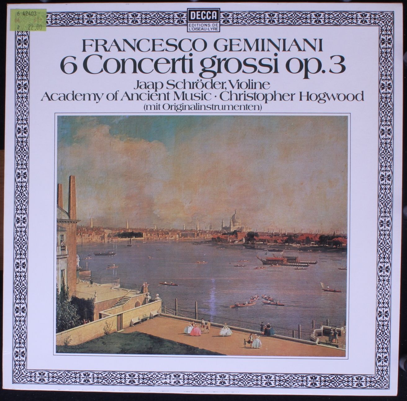 DECCA 6.42403 AS - Francesco Geminiani, Jaap Schröder, The Acade