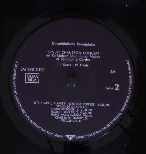 Not On Label SM 99019 DC - Ernest Chausson - Concert En Ré Majeu - Image 5