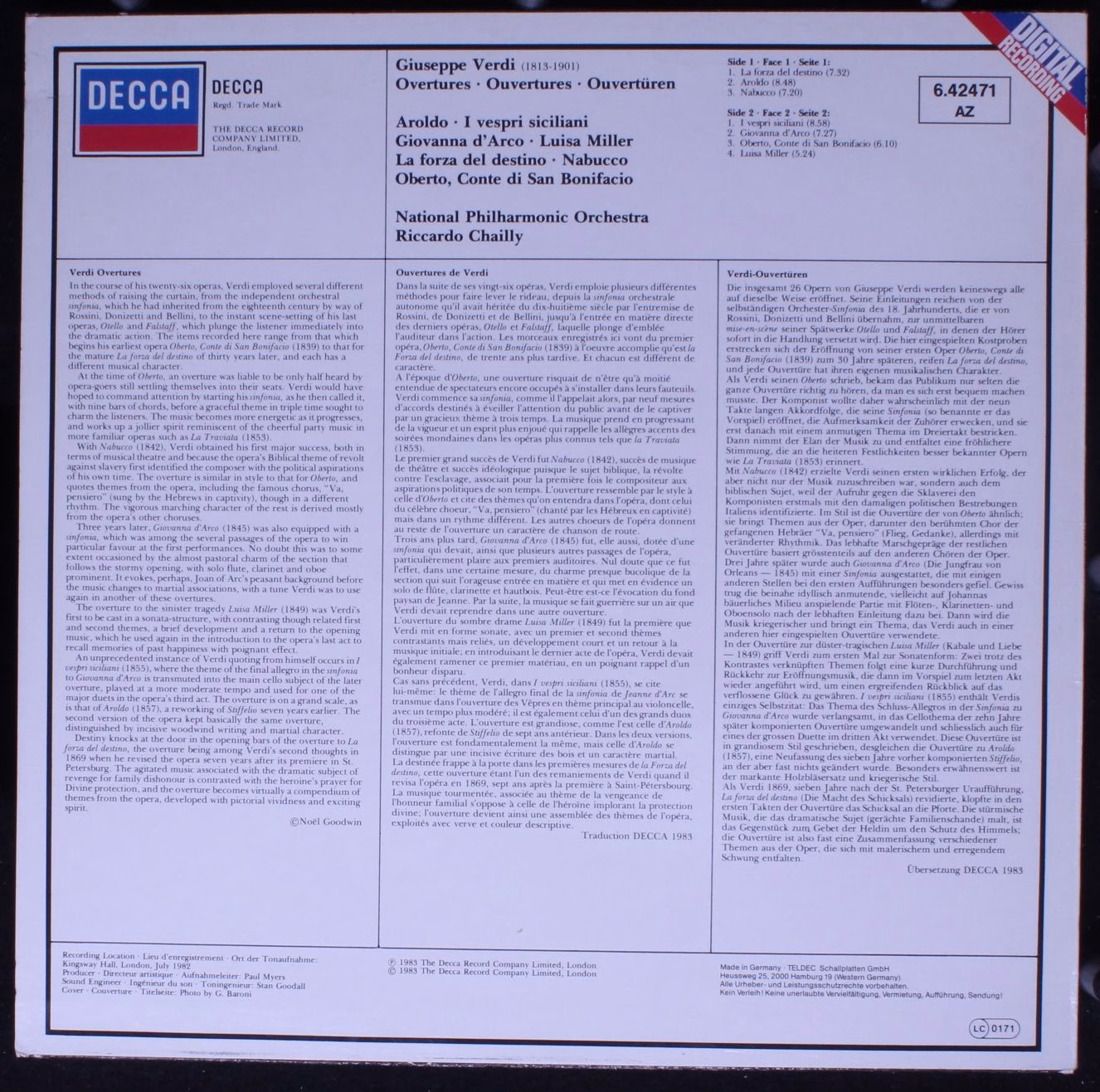 DECCA 6.42471 AZ - Riccardo Chailly, National Philharmonic Orche - Image 2