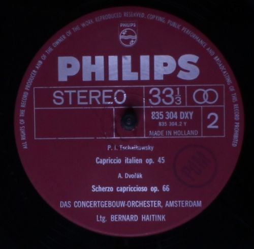 Philips DXY 835 304 - Pyotr Ilyich Tchaikovsky, Antonín Dvořák, - Image 4