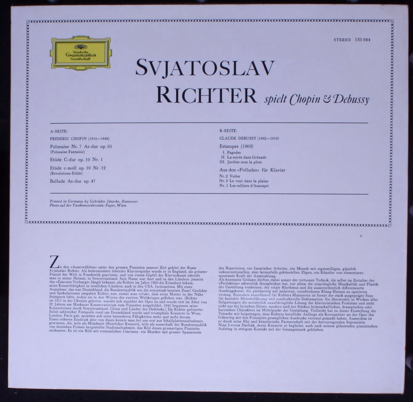 Deutsche Grammophon 135 044 - Sviatoslav Richter, Frédéric Chopi - Image 2