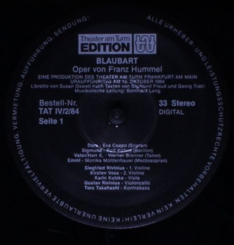 Theater Am Turm Edition TAT IV/2/84 - Franz Hummel - Blaubart - Image 5