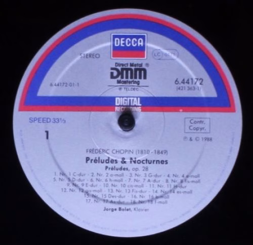 DECCA 421 363-1 (6.44172 AZ) - Frédéric Chopin, Jorge Bolet - 24 - Image 3