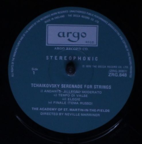 Argo ZRG 848 - Pyotr Ilyich Tchaikovsky, Antonín Dvořák, The Aca - Image 3
