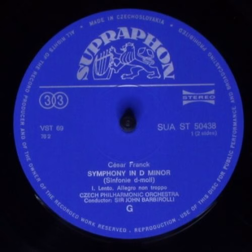 Supraphon SUA ST 50438 - César Franck, Sir John Barbirolli, The - Image 3