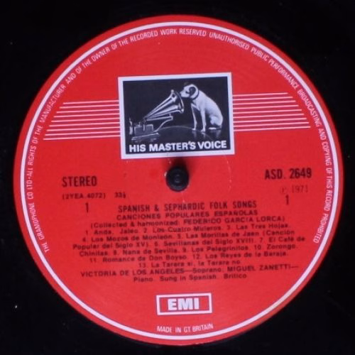 His Master's Voice ASD 2649 - Victoria De Los Angeles - Spanish - Image 3