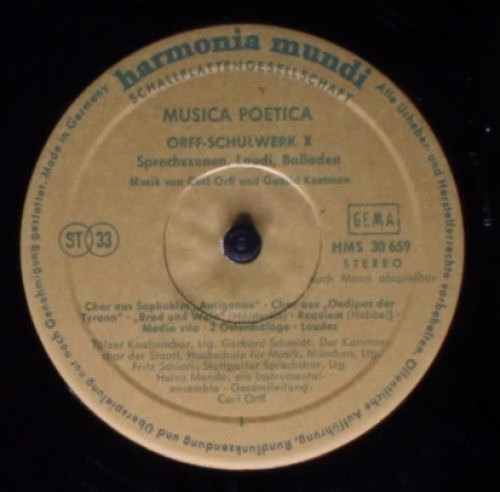 Harmonia Mundi HMS 30 659 - Carl Orff, Gunild Keetman - Musica P - Image 3