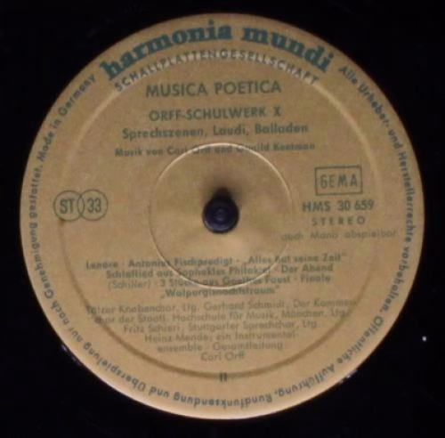 Harmonia Mundi HMS 30 659 - Carl Orff, Gunild Keetman - Musica P - Image 4