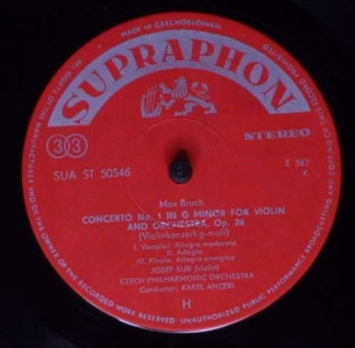 Supraphon SUA ST 50546 - Max Bruch, Felix Mendelssohn-Bartholdy, - Image 3