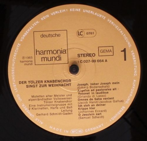 Deutsche Harmonia Mundi 1C 027-99 664 - Tölzer Knabenchor - Der - Image 3