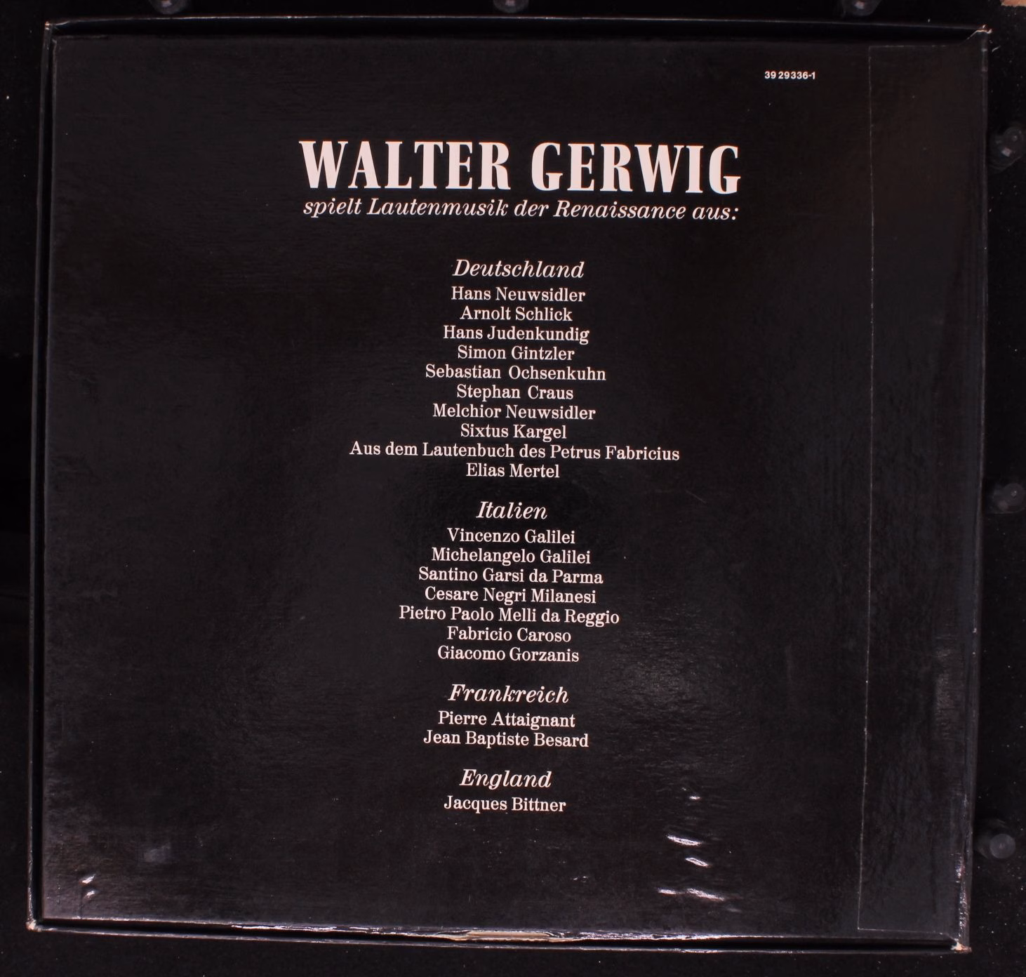 Harmonia Mundi 39 29336-1 - Walter Gerwig - Lautenmusik Der Rena - Image 2