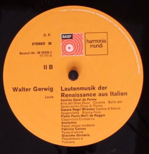Harmonia Mundi 39 29336-1 - Walter Gerwig - Lautenmusik Der Rena - Image 7