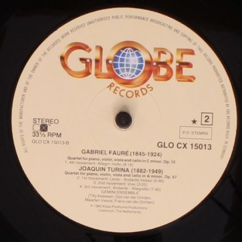 Globe GLO CX 15013 - Gemini Ensemble (2), Gabriel Fauré, Joaquín - Image 4