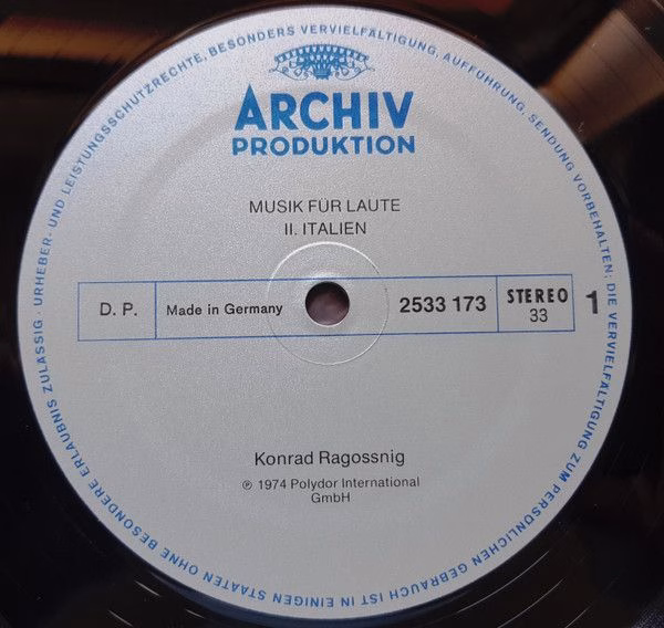 Archiv Produktion 2533 173 - Konrad Ragossnig - Musik Für Laute - Image 3