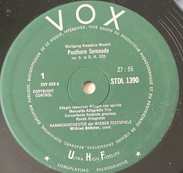 VOX (6) DL 1.390 - Wolfgang Amadeus Mozart, Kammerorchester Der - Image 3