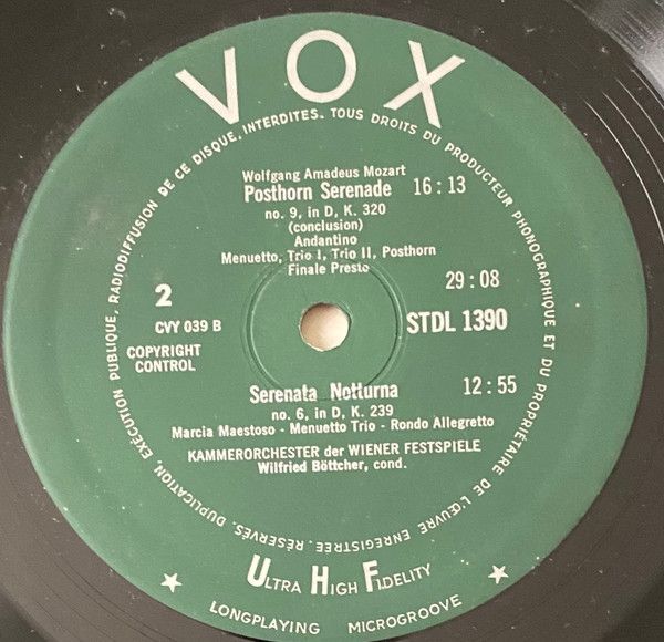 VOX (6) DL 1.390 - Wolfgang Amadeus Mozart, Kammerorchester Der - Image 4