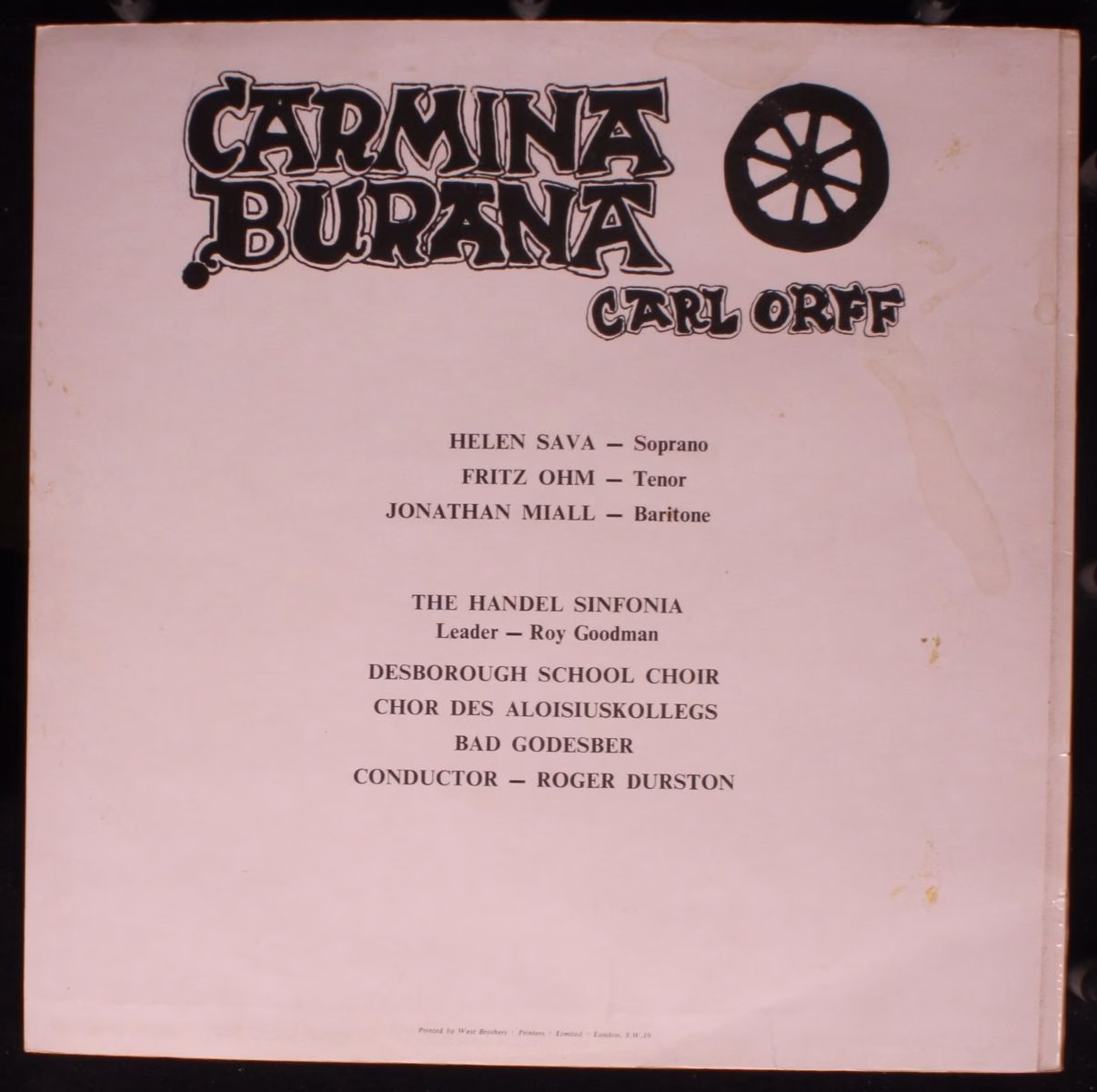 Hollick & Taylor LPS 1509 - Carl Orff - Carmina Burana - Image 2
