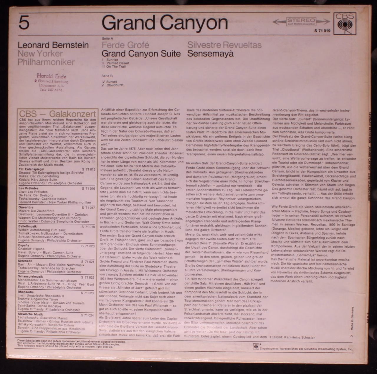 CBS S 71 019 - Ferde Grofé, Silvestre Revueltas, Leonard Bernste - Image 2