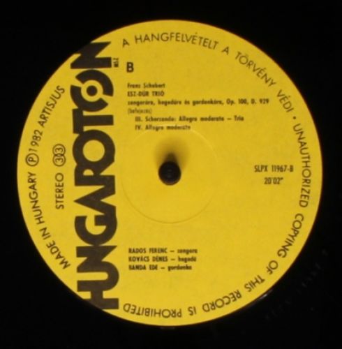 Hungaroton SLPX 11967 - Franz Schubert - Piano Trio In E Flat Ma - Image 5