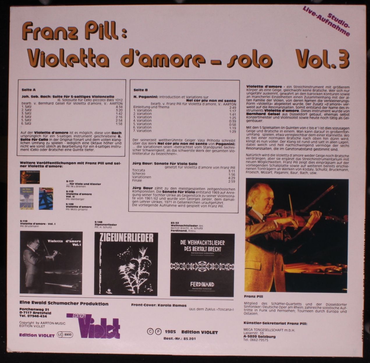 Edition Violet 85.201 - Franz Pill, Johann Sebastian Bach, Nicco - Image 2