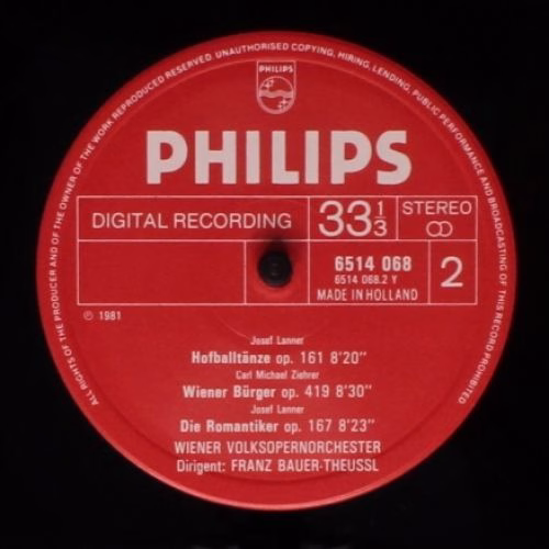 Philips 6514 068 - Wiener Volksopernorchester, Franz Bauer-Theus - Image 4