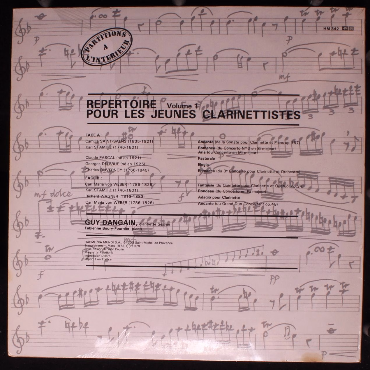 harmonia mundi France HM 342 - Guy Dangain - Repertoire Pour Les - Image 2