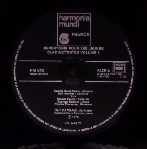 harmonia mundi France HM 342 - Guy Dangain - Repertoire Pour Les - Image 5
