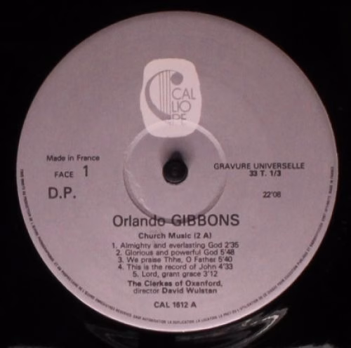 Calliope CAL. 1612 - Orlando Gibbons, The Clerkes Of Oxenford, D - Image 3