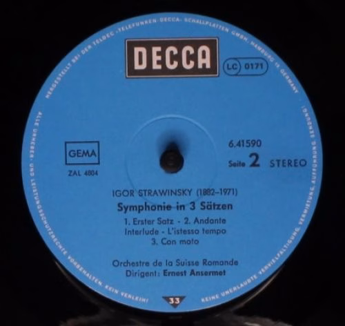 DECCA 6.41590 AN - Igor Stravinsky, L'Orchestre De La Suisse Rom - Image 4