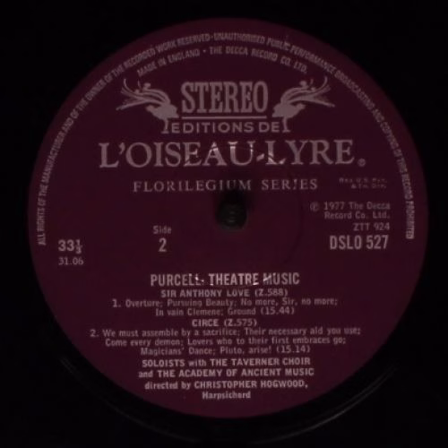 L'Oiseau-Lyre DSLO 527 - Henry Purcell, The Academy Of Ancient M - Image 5