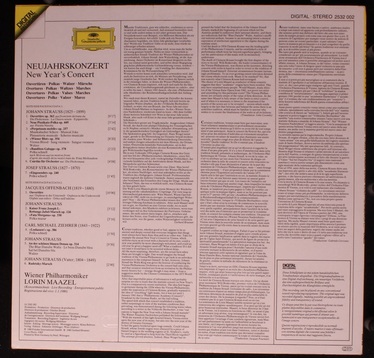 Deutsche Grammophon 2532 002 - Wiener Philharmoniker, Lorin Maaz - Image 2