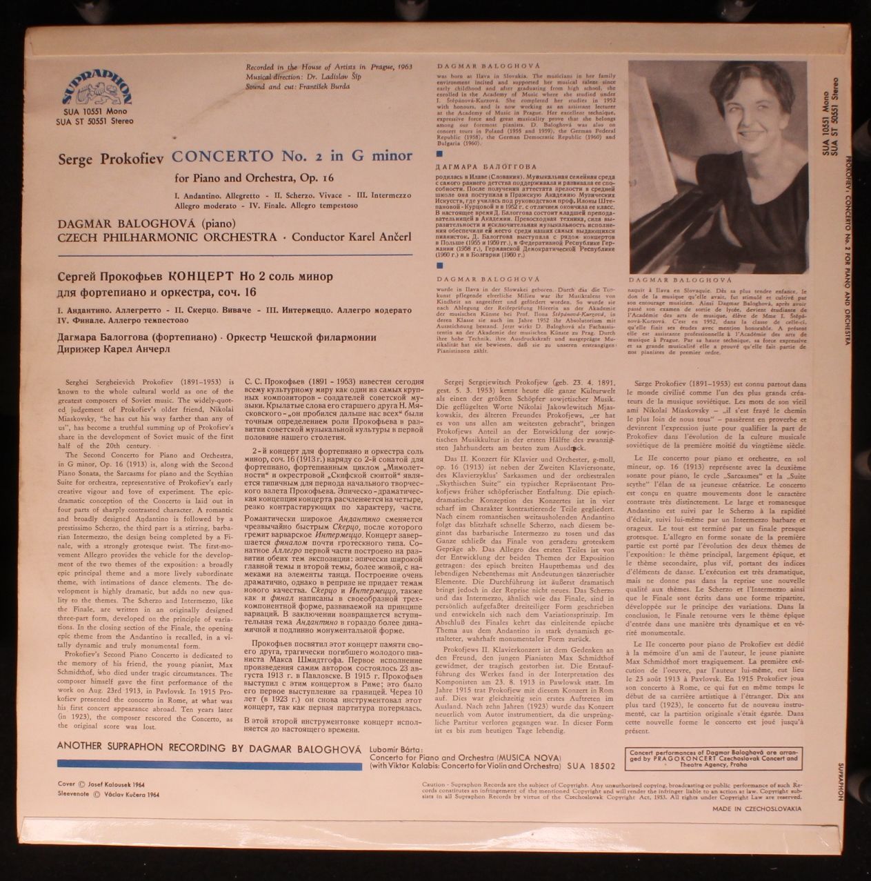 Supraphon SUA ST 50551 - Sergei Prokofiev, Dagmar Baloghová, The - Image 2