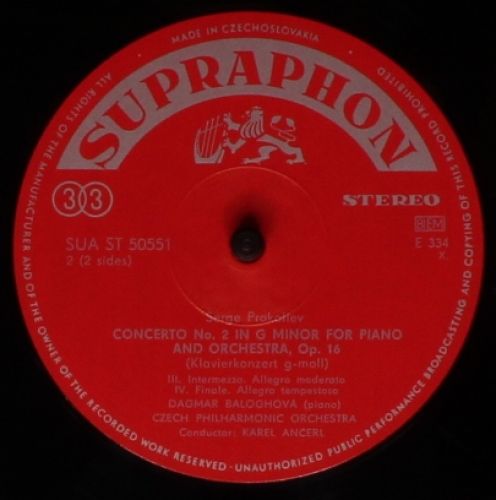Supraphon SUA ST 50551 - Sergei Prokofiev, Dagmar Baloghová, The - Image 4