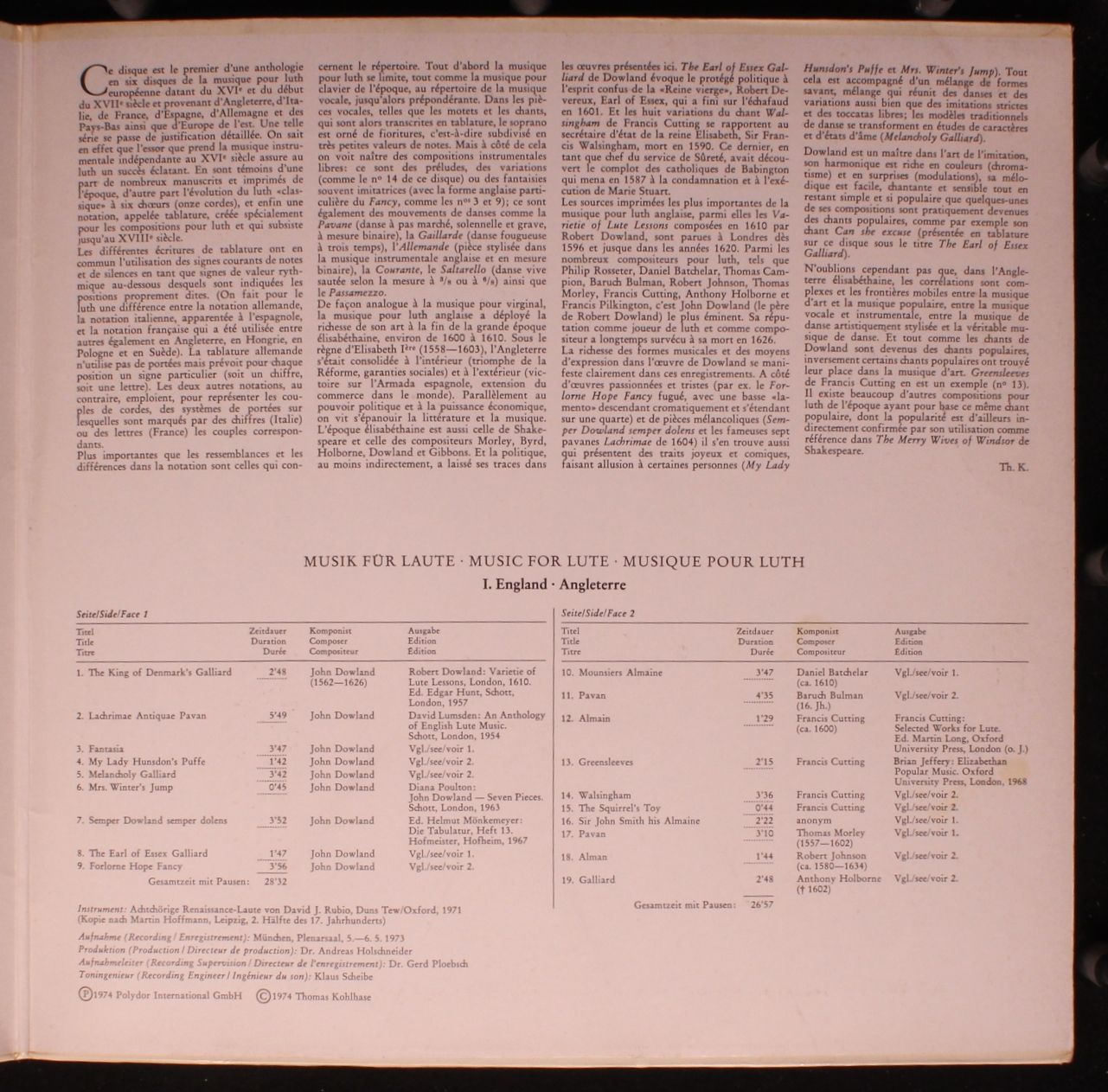 Archiv Produktion 2533 157 - Konrad Ragossnig - Musik Für Laute: - Image 3