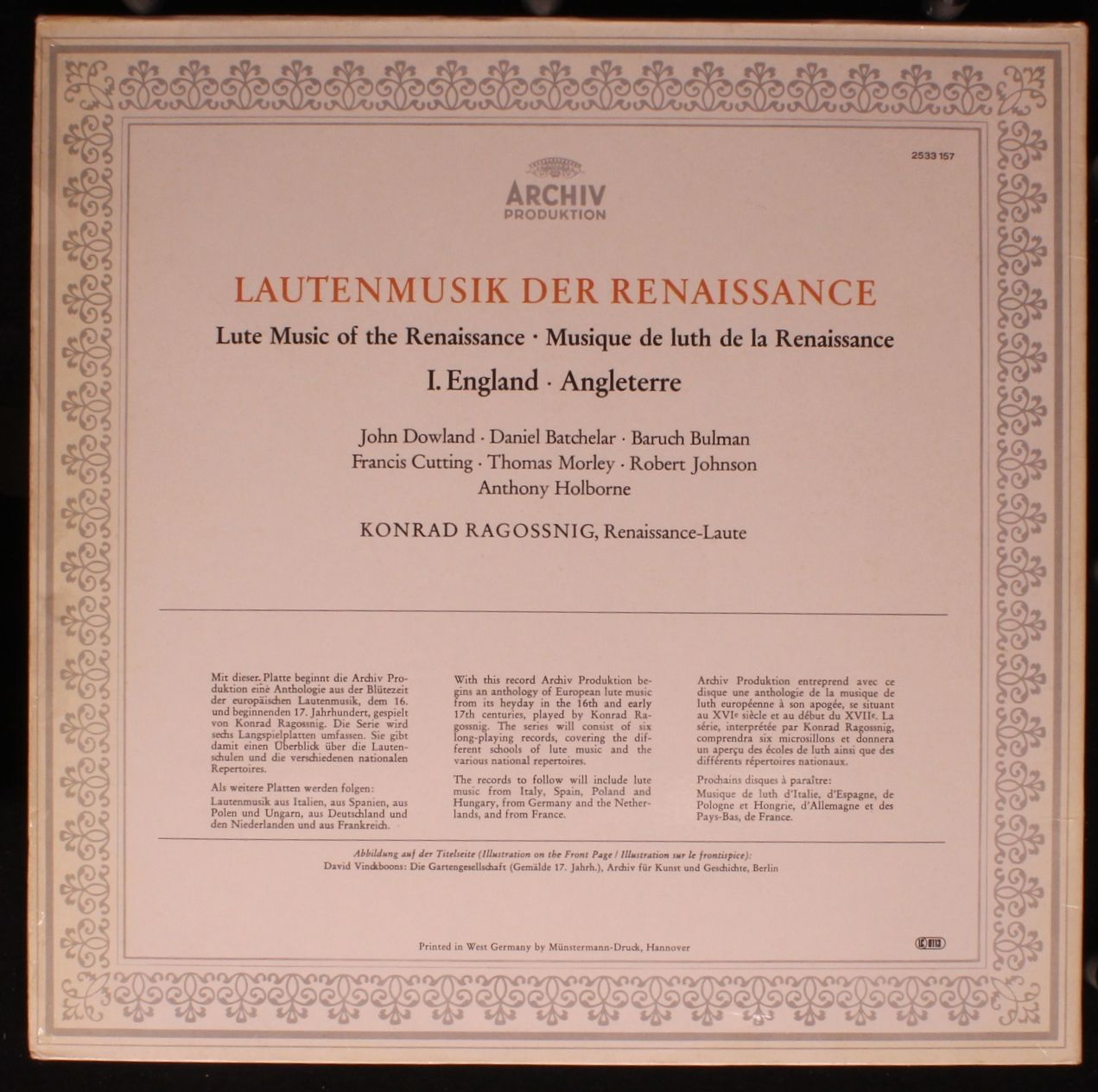 Archiv Produktion 2533 157 - Konrad Ragossnig - Musik Für Laute: - Image 4