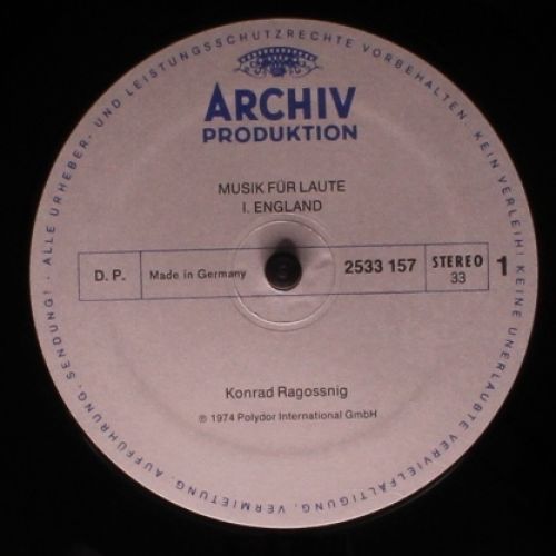 Archiv Produktion 2533 157 - Konrad Ragossnig - Musik Für Laute: - Image 5