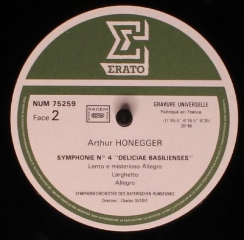 Erato NUM 75259 - Arthur Honegger, Symphonie-Orchester Des Bayer - Image 4