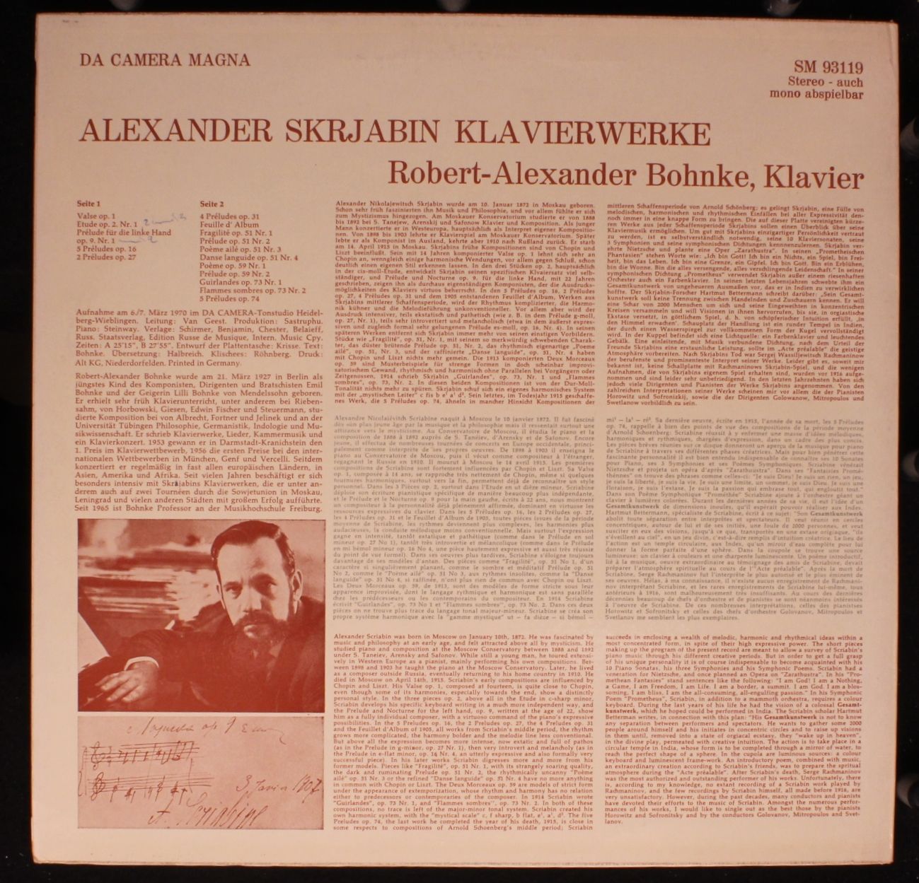 Da Camera Magna SM 93119 - Alexander Scriabin, Robert Alexander - Image 2