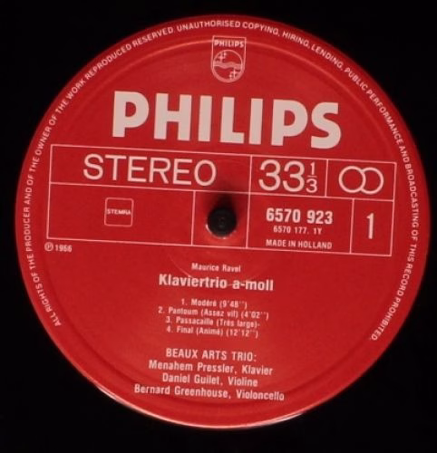 Philips 6570 923 - Maurice Ravel - Klaviertrio, Violinsonate, Tz - Image 3
