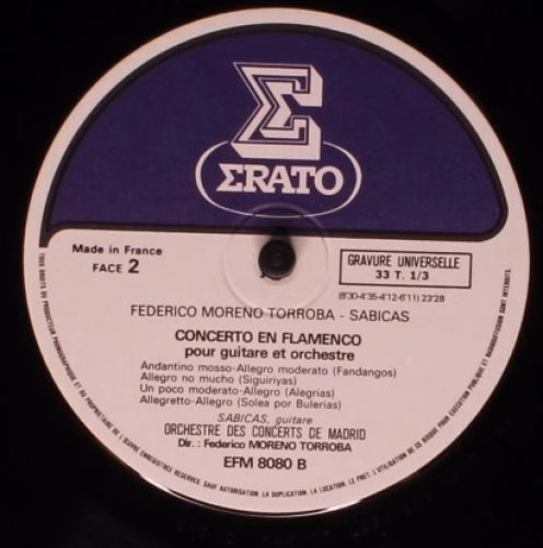 Erato EFM 8080 - Federico Moreno Torroba, Sabicas, Renata Tarrag - Image 4