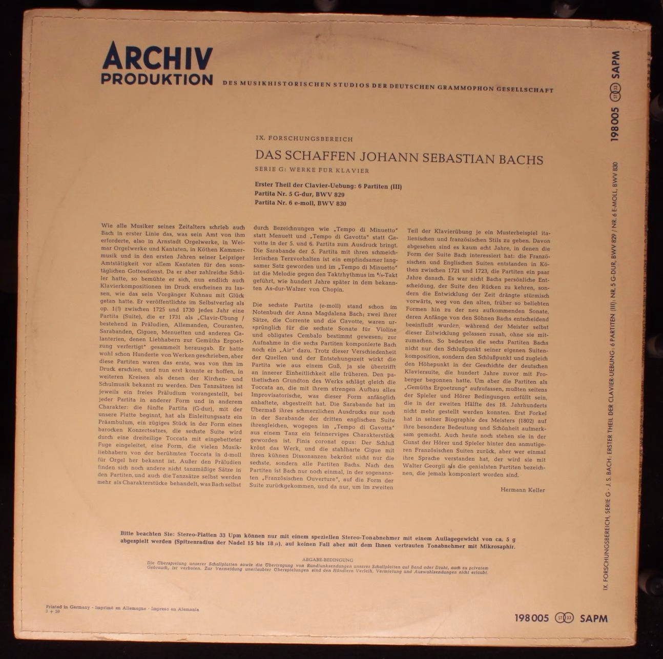 Archiv Produktion 198 005 - Johann Sebastian Bach, Ralph Kirkpat - Image 2