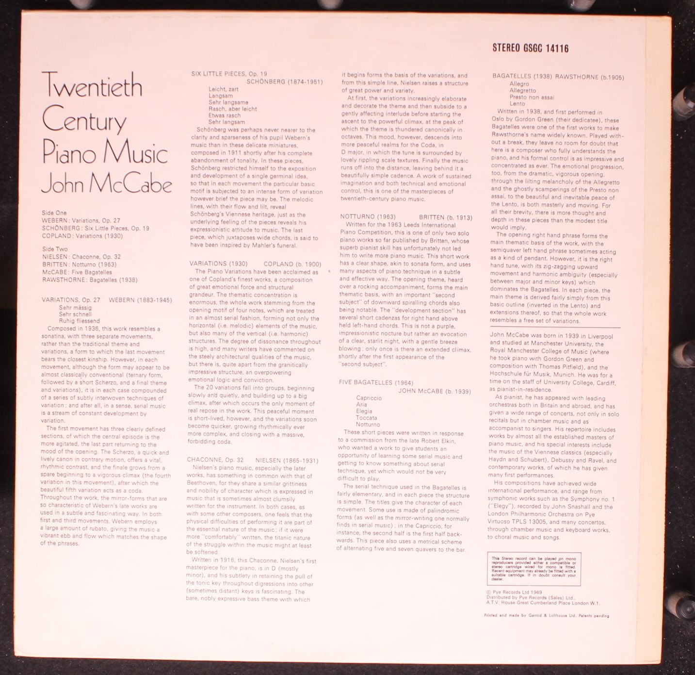 Pye Golden Guinea Records GSGC 14116 - John McCabe (2) - Twentie - Image 2