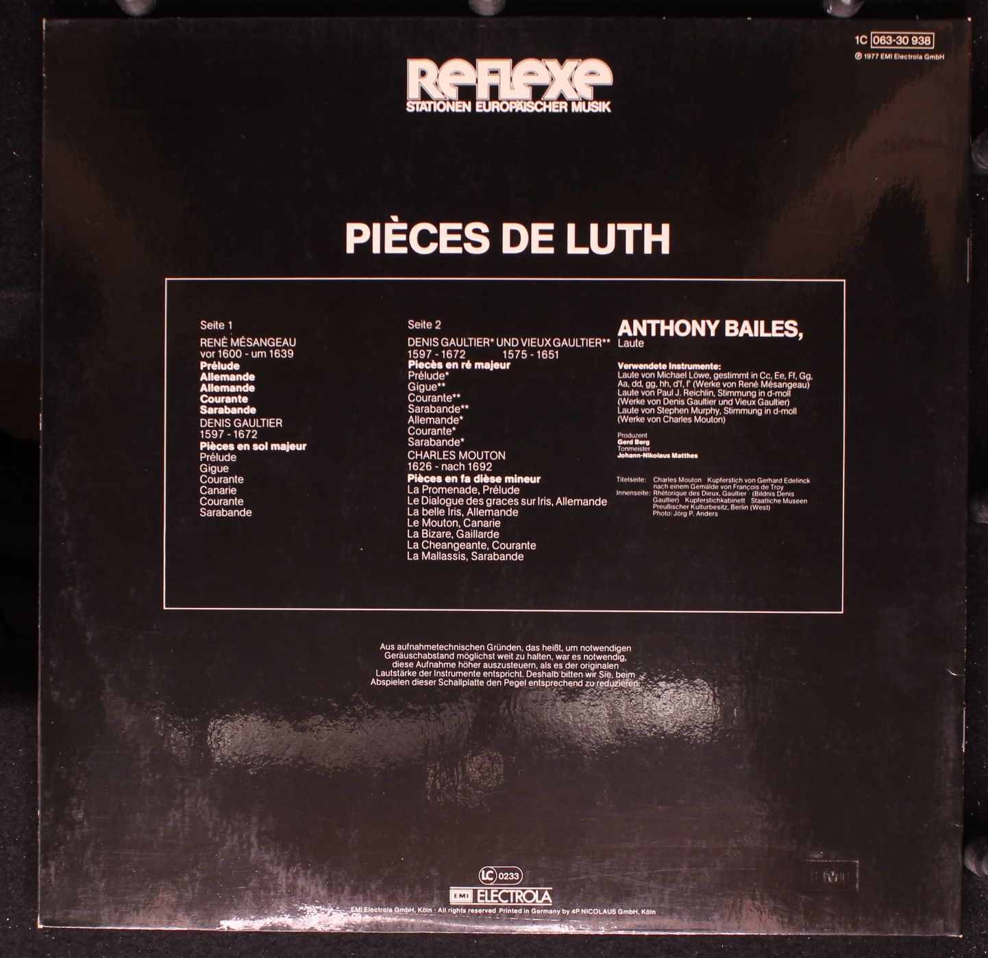 His Master's Voice 1C 063-30 938 - Anthony Bailes - Pièces De Lu - Image 4