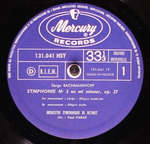 Mercury Records (France) 131.041 MSY - Sergei Rachmaninoff, Detr - Image 3