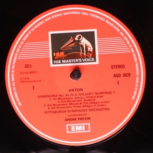 His Master's Voice ASD 3839 - Joseph Haydn, Pittsburgh Symphony - Image 3