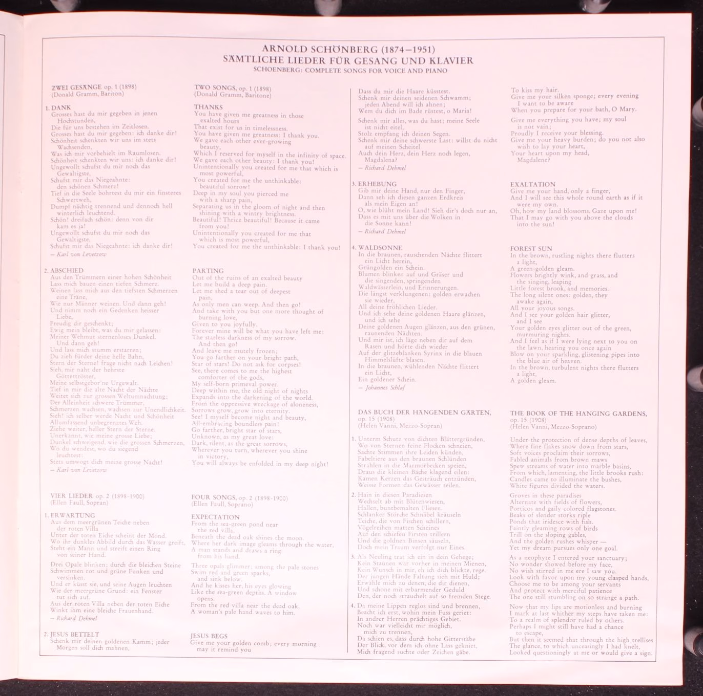 CBS S 77 273 - Arnold Schoenberg, Glenn Gould - Sämtliche Lieder - Image 3