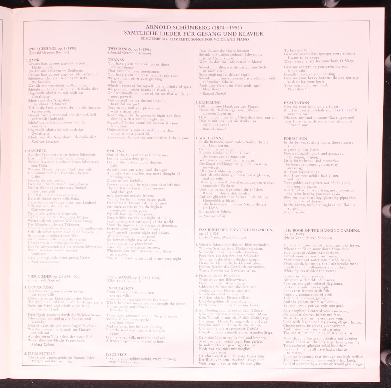 CBS S 77 273 - Arnold Schoenberg, Glenn Gould - Sämtliche Lieder - Image 3