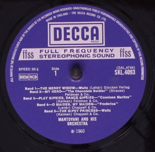 DECCA SKL 4093 - Mantovani - Operetta Memories - Image 3
