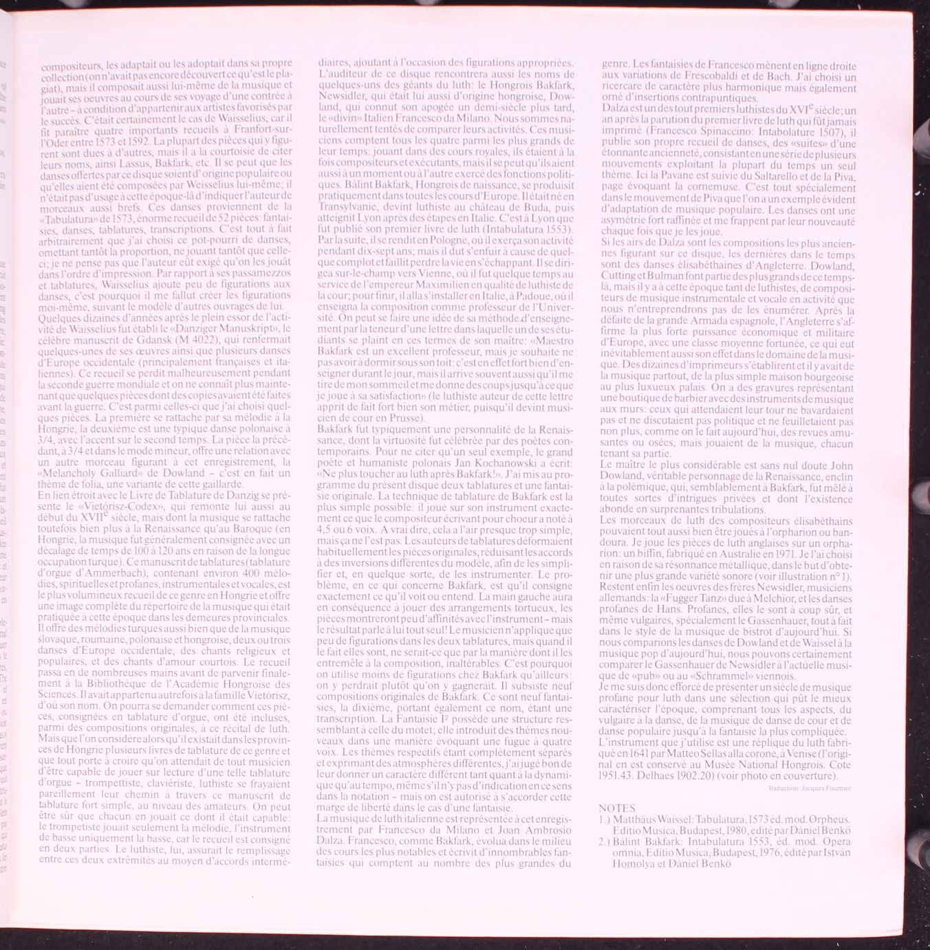 Telefunken 6.42705 AZ - Dániel Benkő - Lautenmusik Der Renaissan - Image 3